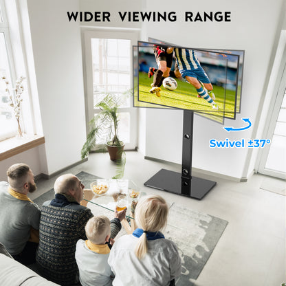 BONTEC TV Floor Stand for 30-70 Inch LED LCD OLED Flat Curved TVs, Height Adjustable Tall Swivel Standing TV Stand, Universal Freestanding Floor Standing TV Stand Base up to 40kg, Max VESA 600x400mm