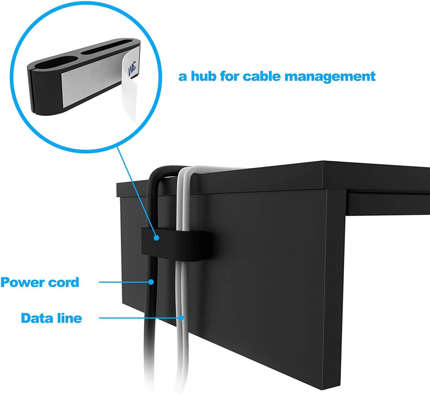 BONTEC Wood Monitor Stand Riser, Desk Monitor Stand with Smartphone Holder