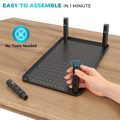 BONTEC Adjustable Monitor Stand, Ergonomic Metal Riser with 3 Height Levels (100/120/140mm), Ventilated Mesh Surface, Up to 20KG Weight Capacity, Cable Management, Laptop & Computer Monitor Riser