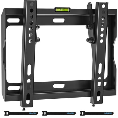 BONTEC Low Profile TV Wall Mount Bracket for Most 17-45 inch LED/ LCD/ OLED Plasma Flat Screen TVs, Ultra Slim Tilt Wall Mount up to 30kg, Max VESA 200x200mm, Bubble Level and Cable Ties Included