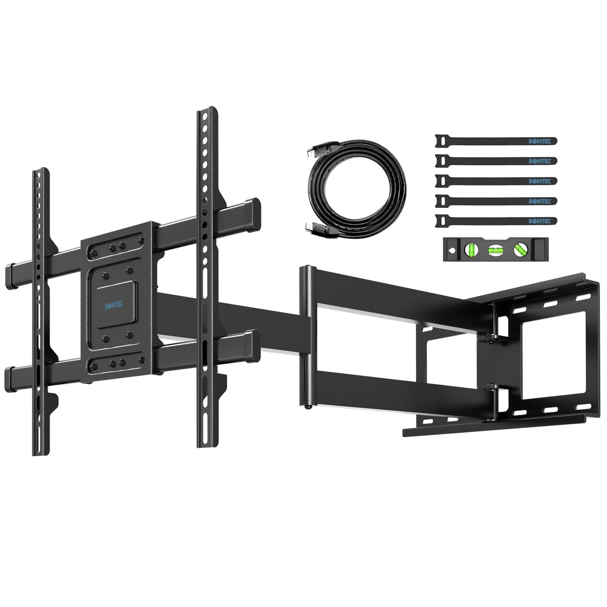BONTEC TV Wall Bracket, Universal TV Wall Mount for 32-70 Inch, Extra Long Articulated Arm 850mm, Tilt Swivel Rotate Full Motion, VESA Wall Mount Max 400x400mm, 60kg Load