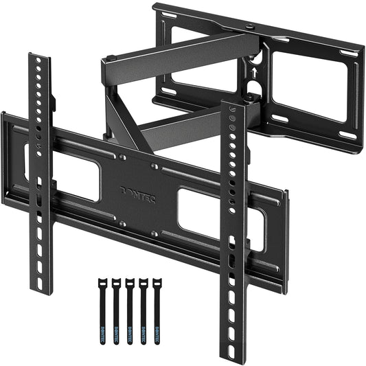 BONTEC TV Wall Bracket for 26-60 Inch, with Swivel, Tilt, and Extension from 80 to 500mm. Full Motion TV Wall Mount Capability of 40KG, Max. VESA 400x400, Perfect for Corner Mounting