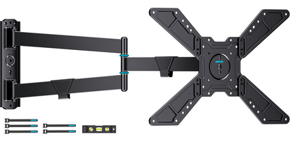 BONTEC Universal Full Motion TV Wall Bracket for 32 to 75 Inch Smart TVs, 838mm Extra Long Arm Corner Mount, Landscape to Portrait Rotation, Swivel and Tilt, 50kg Load Capacity, Max VESA 600x400 mm