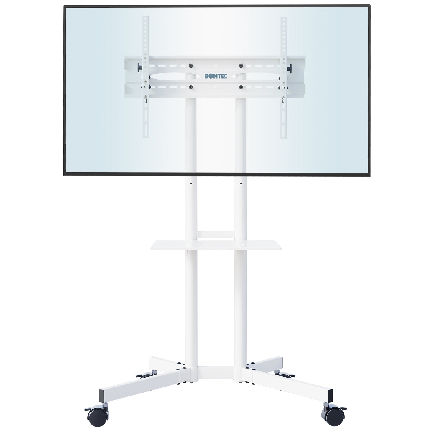BONTEC Mobile TV Stand on Wheels for 32-85 inch LCD LED OLED Flat Curved TVs