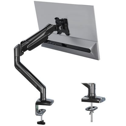 BONTEC Single Arm Monitor Desk Mount for 13-32 inch Screen, Tilt, Swivel, Rotation, Ergonomic Gas Spring Monitor Stand with Cable Management, VESA 75/100mm