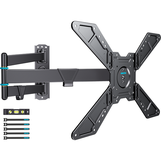 BONTEC Universal Full Motion TV Wall Bracket for 32 to 75 Inch Smart TVs, 838mm Extra Long Arm Corner Mount, Landscape to Portrait Rotation, Swivel and Tilt, 50kg Load Capacity, Max VESA 600x400 mm
