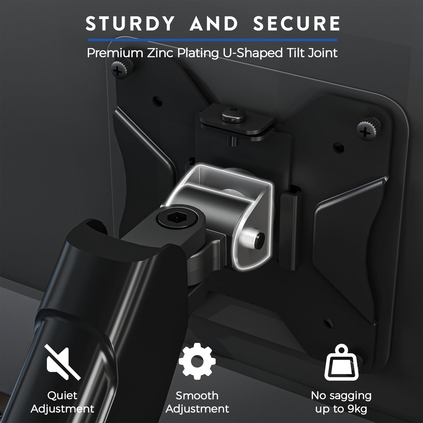 BONTEC Dual Monitor Stand, Adjustable Gas Spring Arms Monitor Desk Mount for 13-32 Inch Screens, VESA 75 & 100mm, 9KG Max Load, C Clamp, Grommet Base, Tilt, Swivel, 360° Rotation, Ergonomic Design