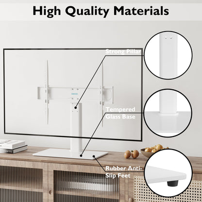 BONTEC Universal Table Top Pedestal TV Stand with Bracket for 26”-55” LCD/LED/Plasma TVs