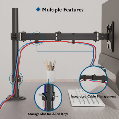 BONTEC Single Monitor Arm Desk Mount for 13-32 inch LCD LED Screens