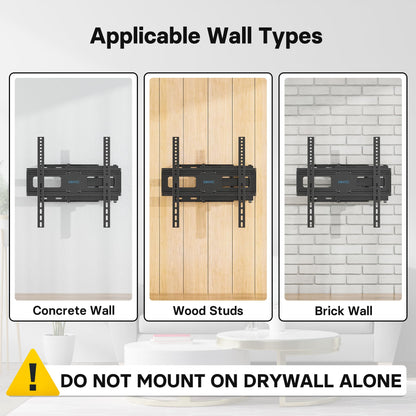 BONTEC TV Wall Bracket for 26-55 Inch, with Swivel, Tilt, and Extension from 80 to 500mm. Full Motion TV Wall Mount Capability of 40KG, Including HDMI Cable and Bubble Level, Max. VESA 400x400
