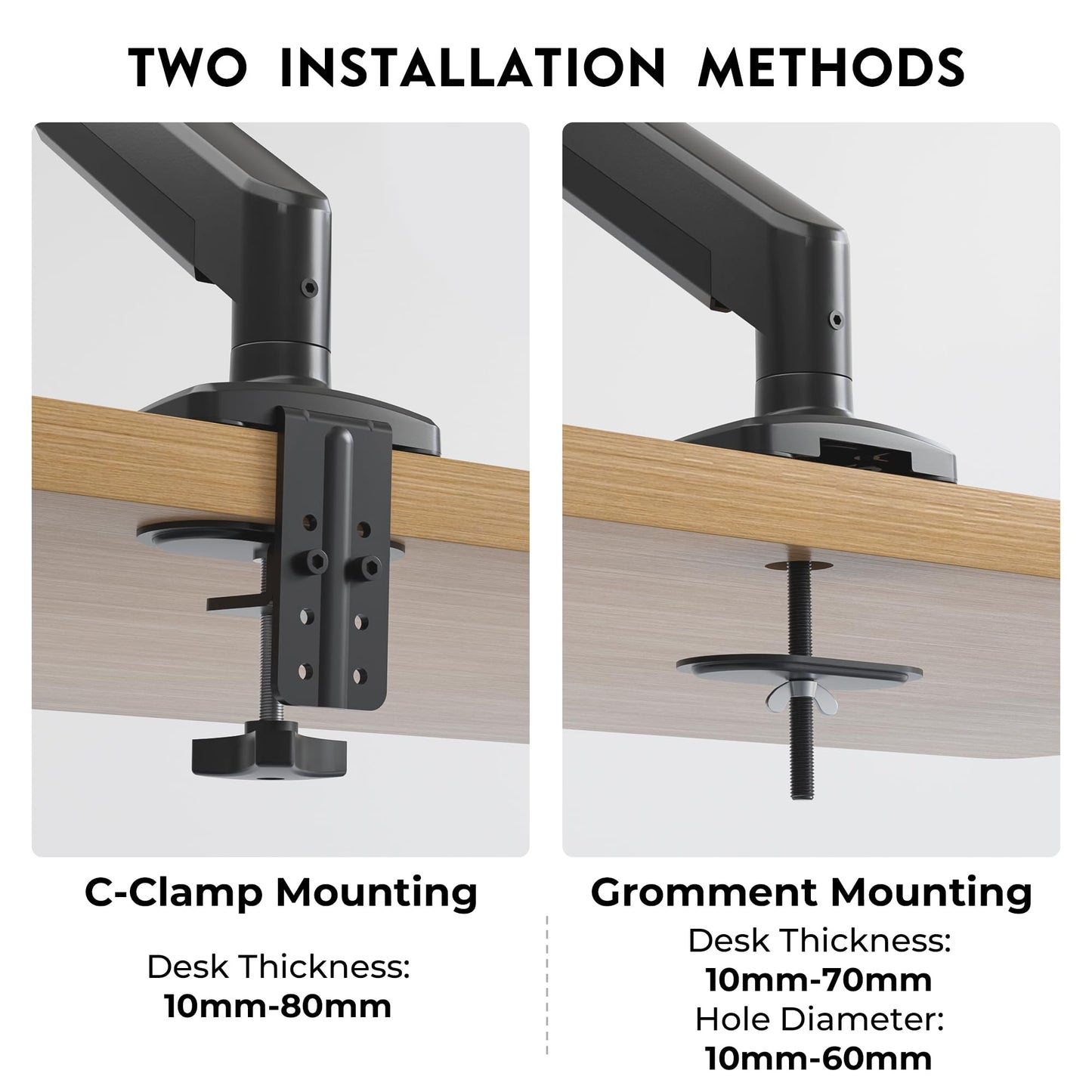 BONTEC Single Monitor Arm Desk Mount for 24-38 Inch Flat or Curved Screens, Gas Spring Adjustable 12kg Heavy Duty Monitor Arm with Tilt Swivel Rotation, VESA 75x75/100x100 mm, Cable Management System