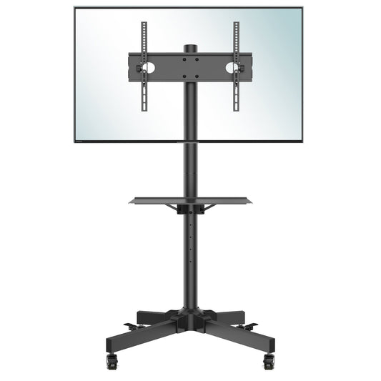 Mobile TV Stand on Wheels for 23-60 inch Plasma/LCD/LED TVs, Portable TV Stand with Tray, Height adjustable Home Display Rolling TV Cart Trolly, Max. VESA 400x400mm
