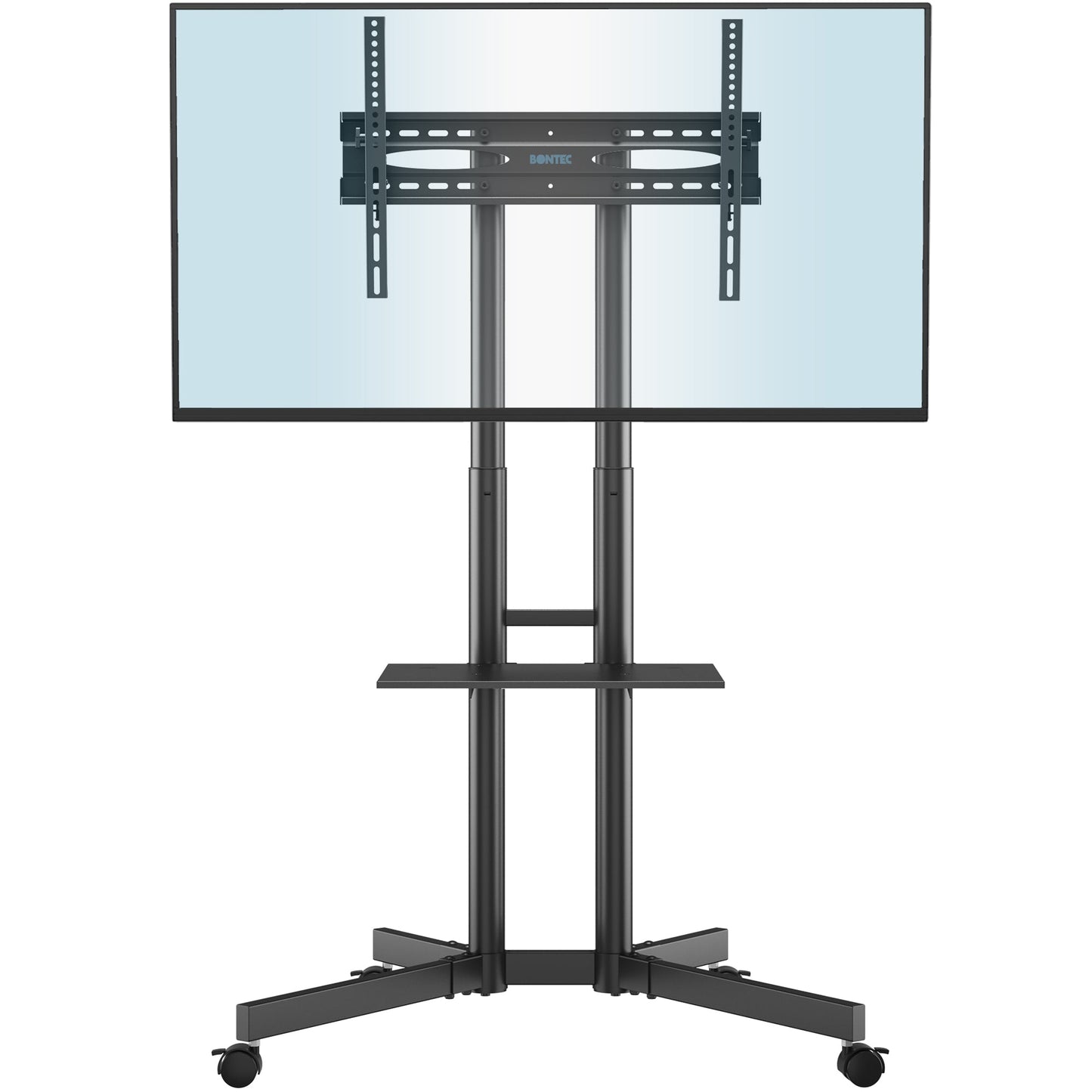 BONTEC Mobile TV Stand on Wheels for 32-85 inch LCD LED OLED Flat Curved TVs