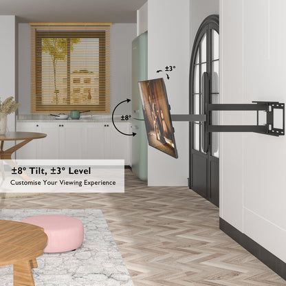 BONTEC TV Wall Bracket, Extra Long Articulating Arm for 32-75 Inch TVs, Full Motion TV Wall Mount, Tilt, Swivel, Rotate, Universal Wall Mount, Up to 60 kg, Max VESA 600x400mm, Space Saving