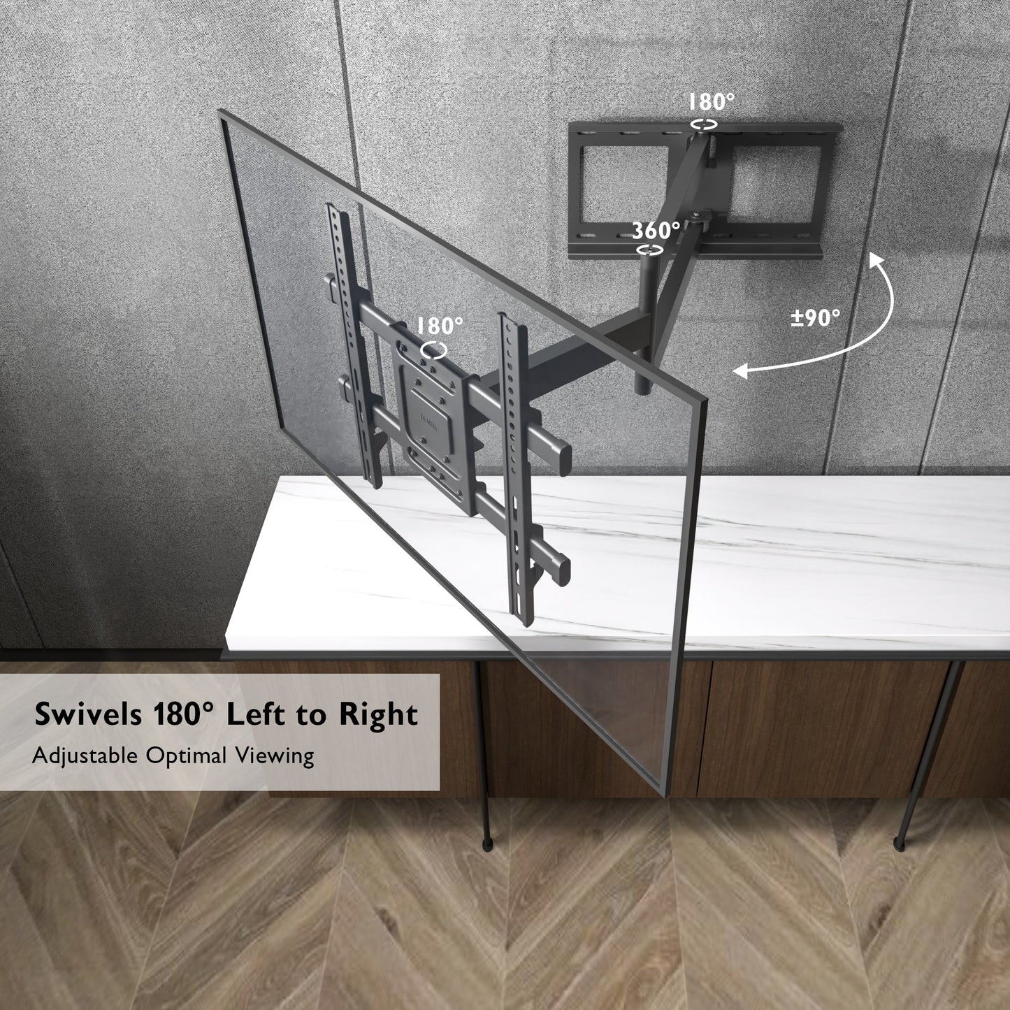 BONTEC TV Wall Bracket with Extra Long Articulated Arm for 32-70 inch up to 60 kg