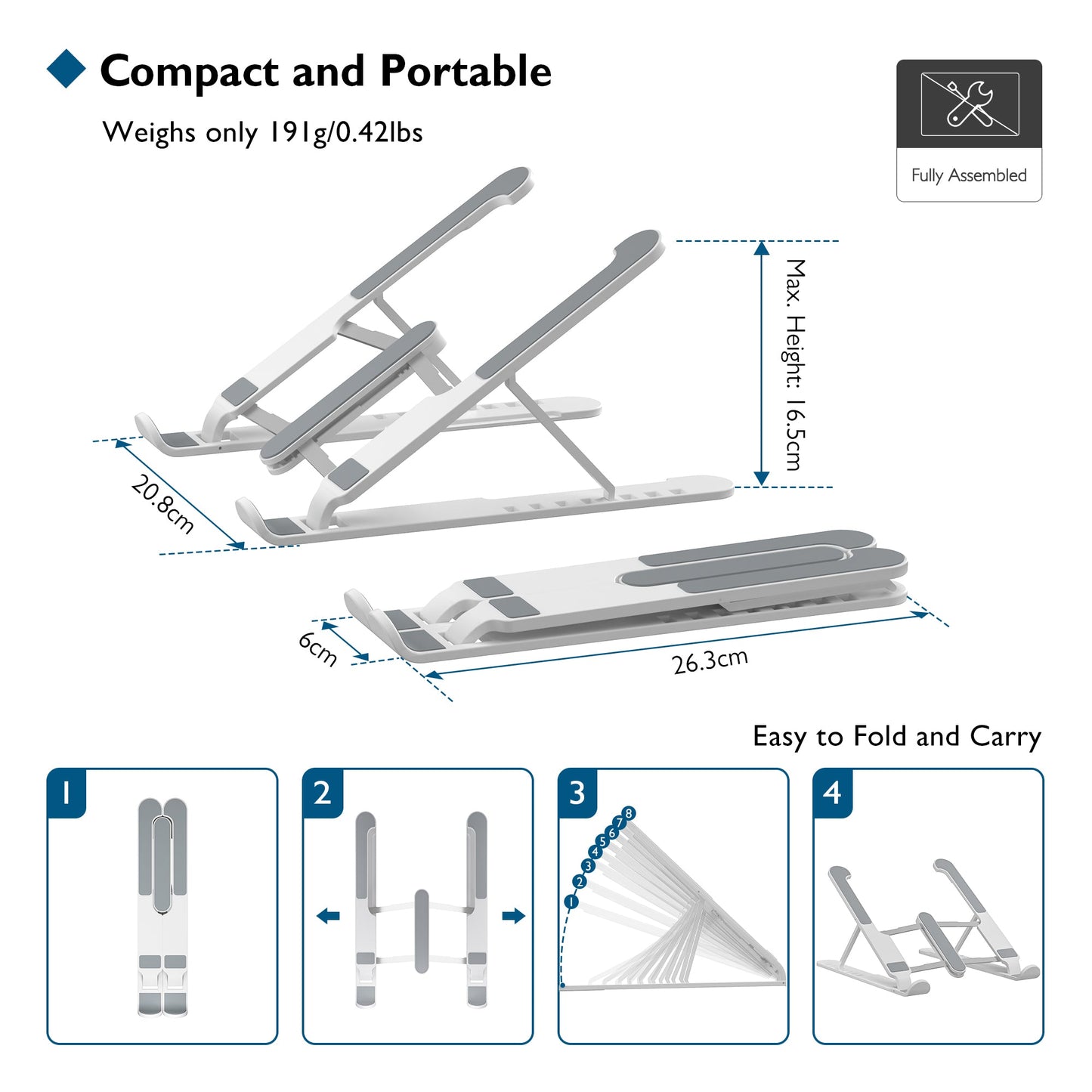 FOLDABLE Portable Laptop Stands for 10-16 inch Laptops Tablet