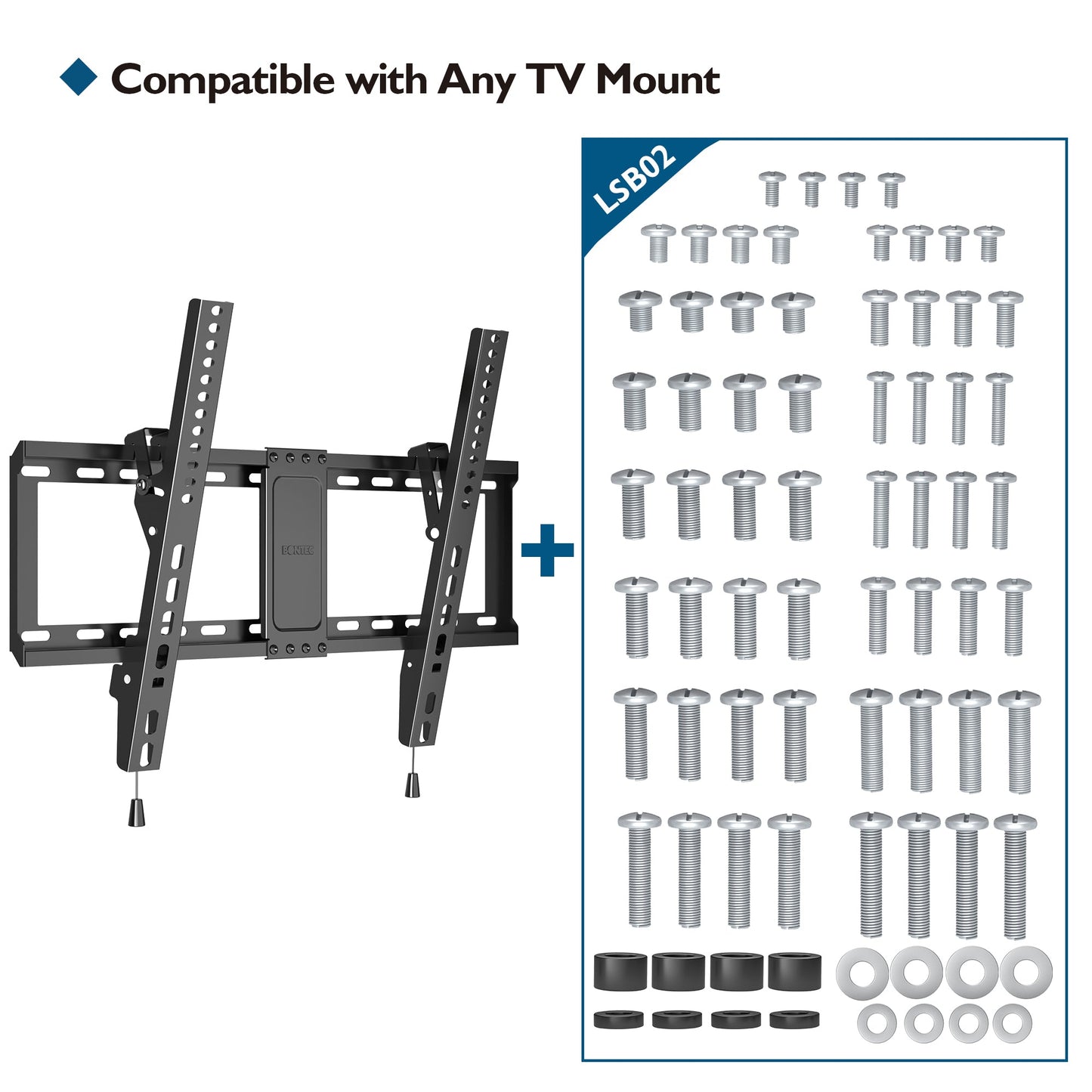 BONTEC Universal TV Mounting Hardware Kit Compatible with Most TVs Up to 80 inch