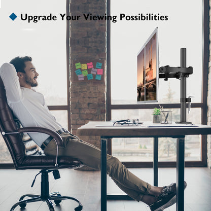 BONTEC Dual Monitor Arm Desk Mount for 13–27 Inch Computer Screens, VESA 75x75/100x100, Full Motion Adjustable Monitor Arm with 360° Rotation, Height Adjustable up to 430mm, Max 10kg per Arm