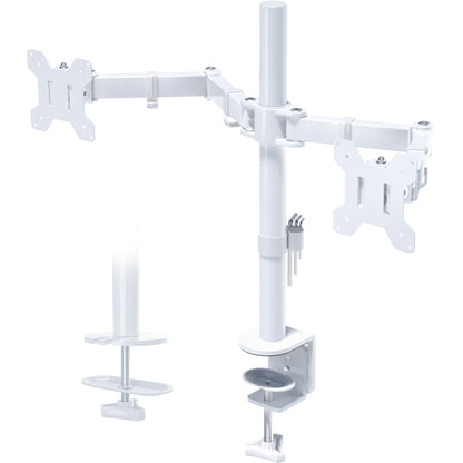 BONTEC Dual Monitor Arm Desk Mount for 13–27 Inch Computer Screens, VESA 75x75/100x100, Full Motion Adjustable Monitor Arm with 360° Rotation, Height Adjustable up to 430mm, Max 10kg per Arm