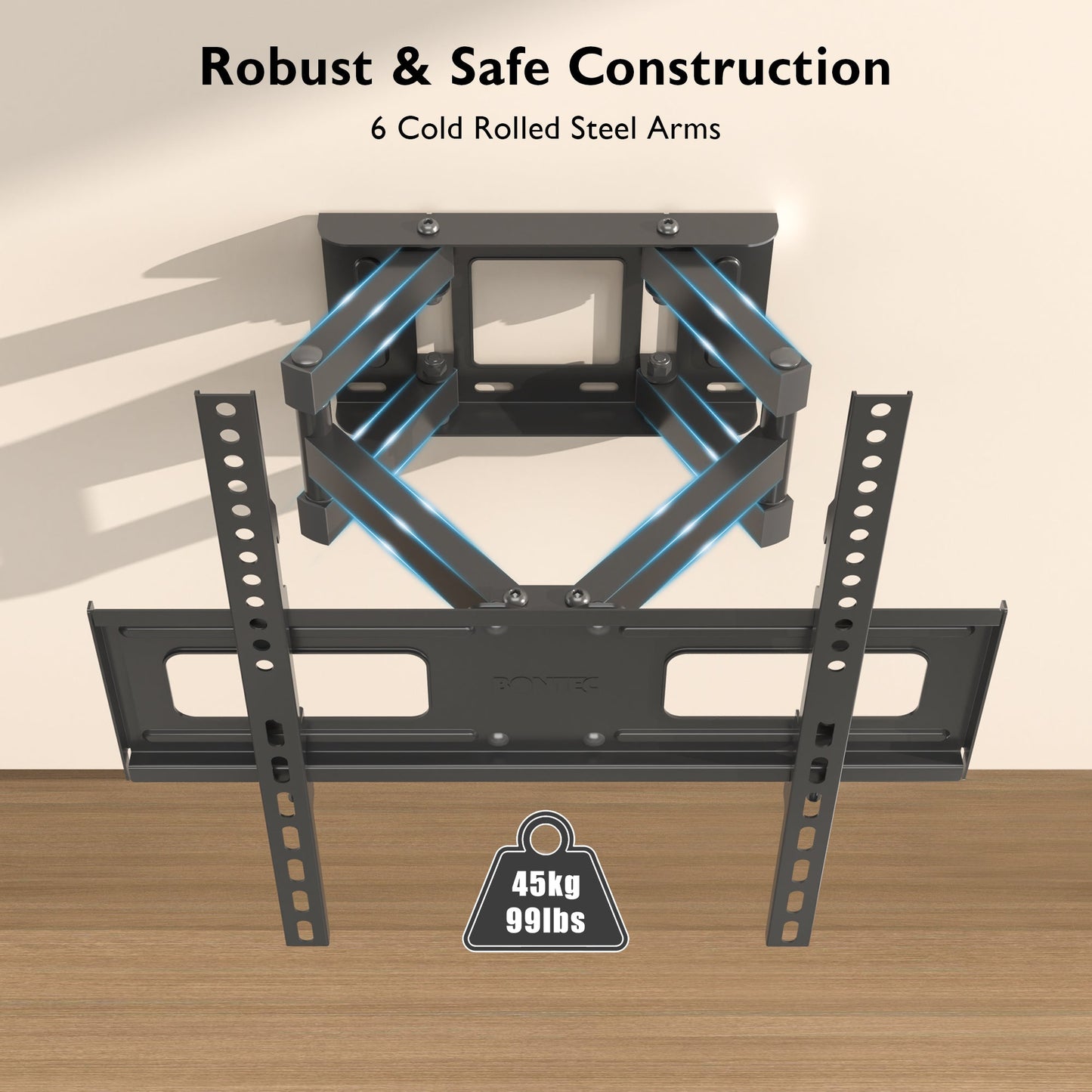 BONTEC TV Wall Mount for 23-70 Inch LED LCD Flat & Curved TVs