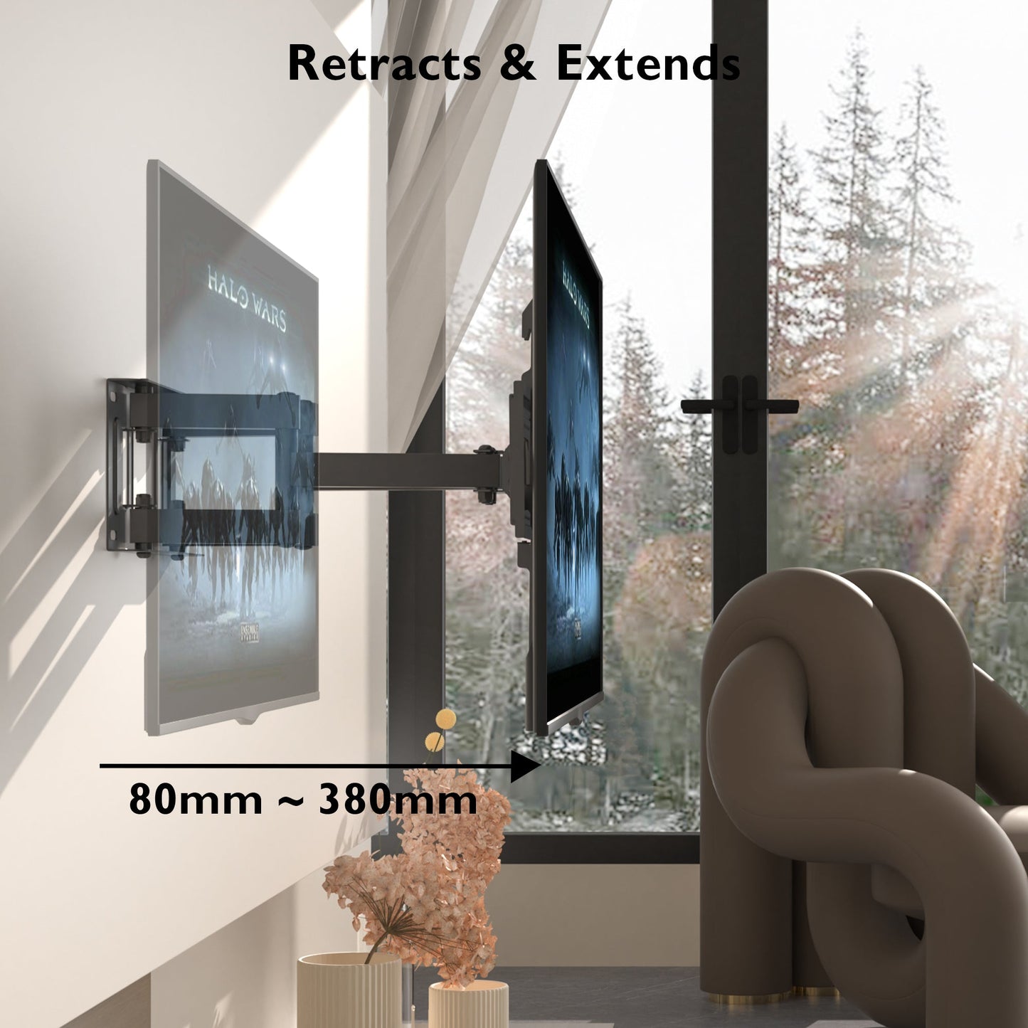 BONTEC TV Wall Mount for 23-70 Inch LED LCD Flat & Curved TVs