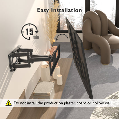 BONTEC TV Wall Bracket for 23–70 Inch LED LCD OLED Screens, Full Motion Double Arm TV Wall Mount Swivels Tilts Extends up to 380mm, Holds 45kg, Max VESA 400x400mm, Includes Spirit Level