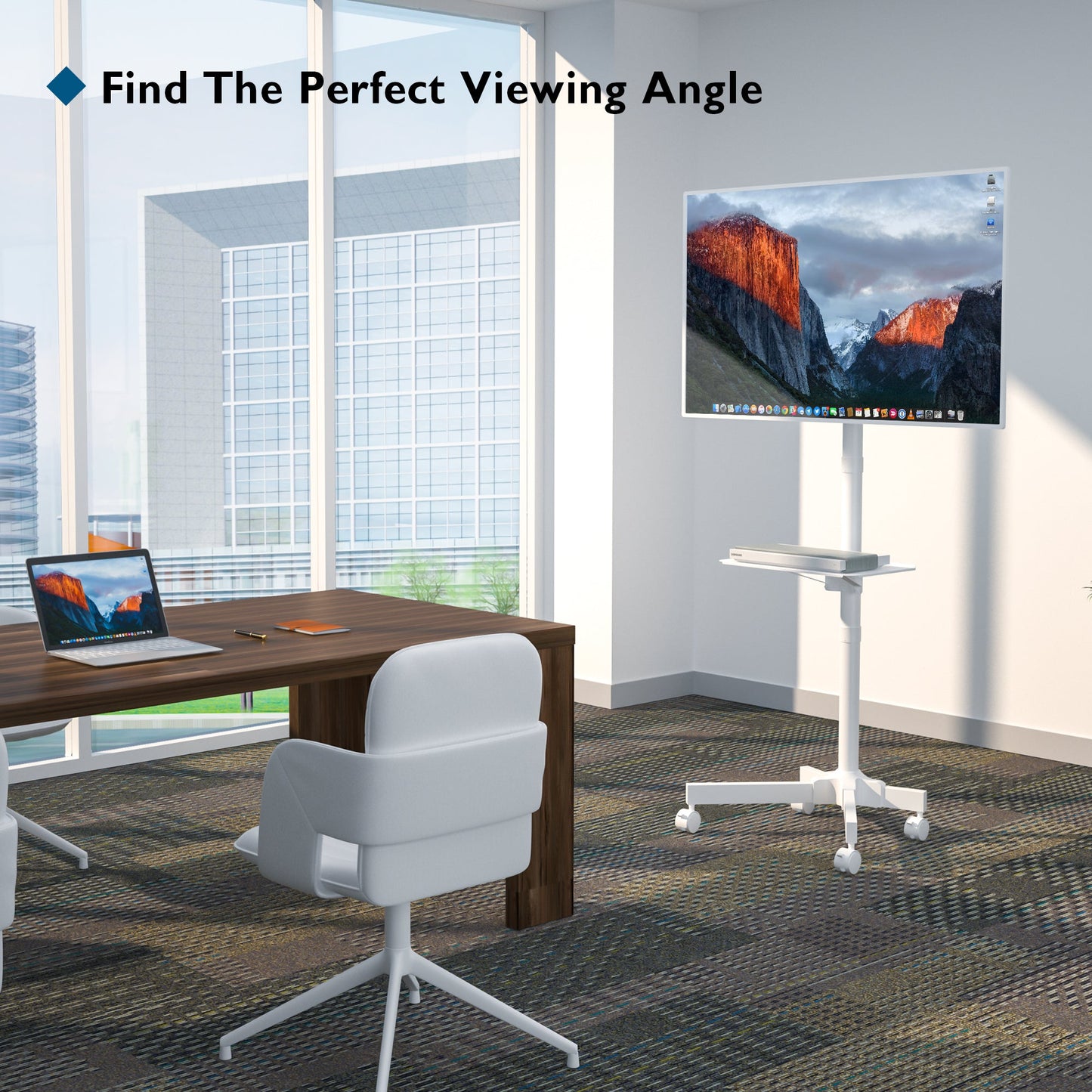 BONTEC Mobile TV Stand on Wheels for 23-55 inch Plasma/LCD/LED TVs